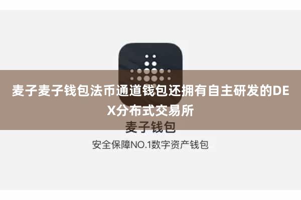 麦子麦子钱包法币通道钱包还拥有自主研发的DEX分布式交易所